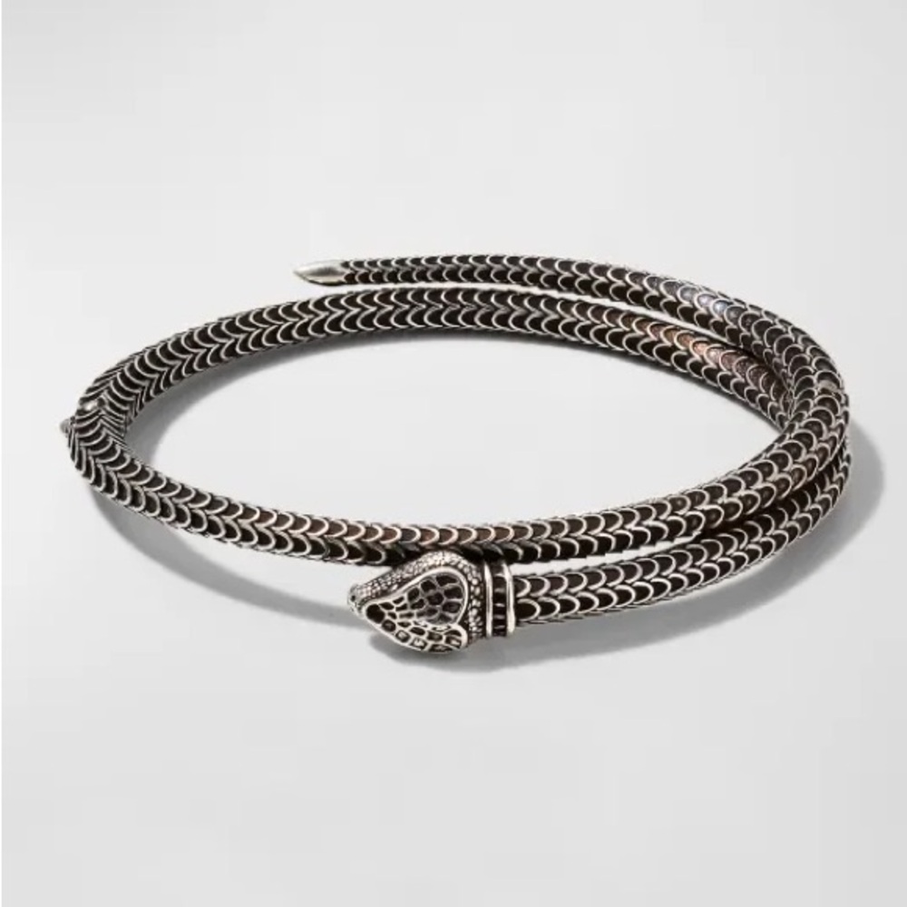Gucci Snake Silver Textured Bracelet